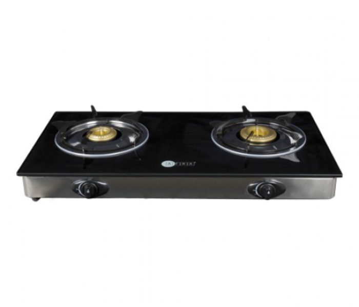 Afra AF-0002GSBK Two Burner Gas Stove - Black and Silver - Zoom Image 3