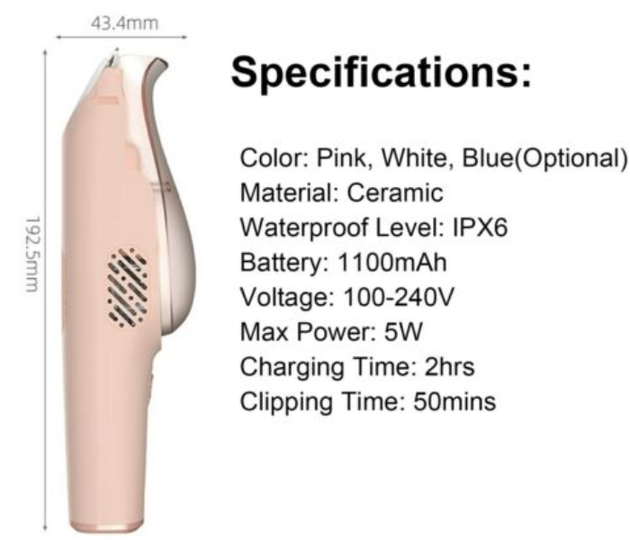 Safe Ultra Quiet Waterproof Washable Kids Hair Clipper - White - Zoom Image 3