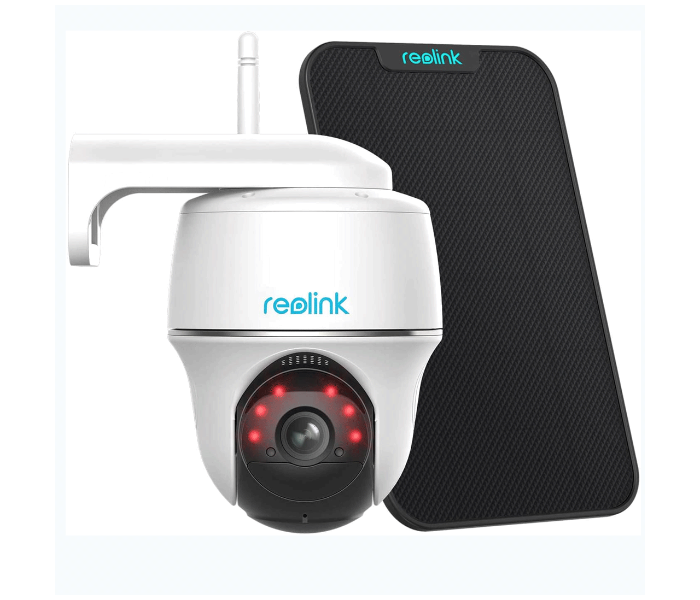 Reolink ARGUS PT 4MP WITH SOLAR PANEL Wire-Free Wifi Home Security Camera With Solar Panel - Black and White - Zoom Image 1