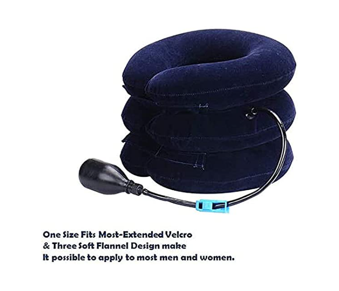 Inflatable Adjustable Cervical Neck Collar Traction Device - Dark Blue - Zoom Image 6