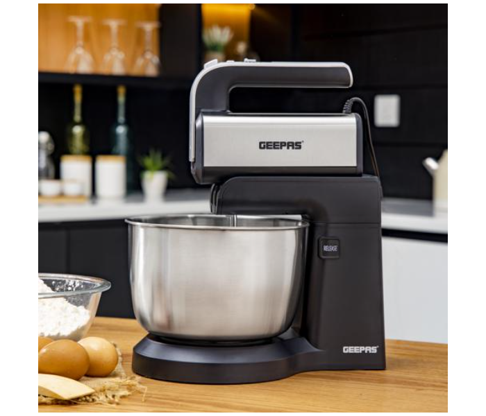 Geepas GSM43043 220 Watts Stand Mixer - Black and Silver - Zoom Image 2