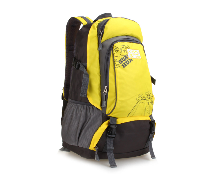 Galaxy Mountain and Letter Graphic Mesh Panel Hiking Backpack - Yellow - Zoom Image 2