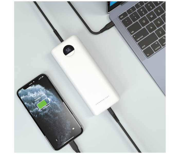 Powerology PPBCHA05-WH 20000mAh Portable Compact Power Bank - White - Zoom Image 4