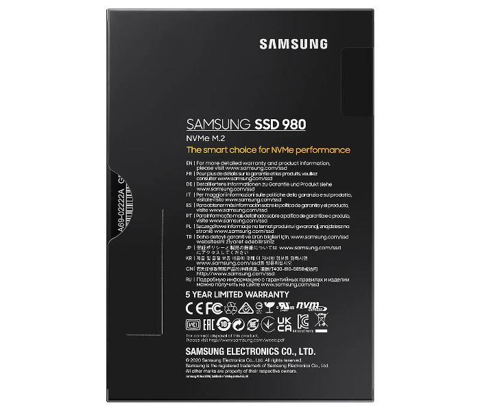 Samsung MZ-V8V1T0BW 980 1 TB PCIe 3.0 Internal Solid State Drive - Black - Zoom Image 1