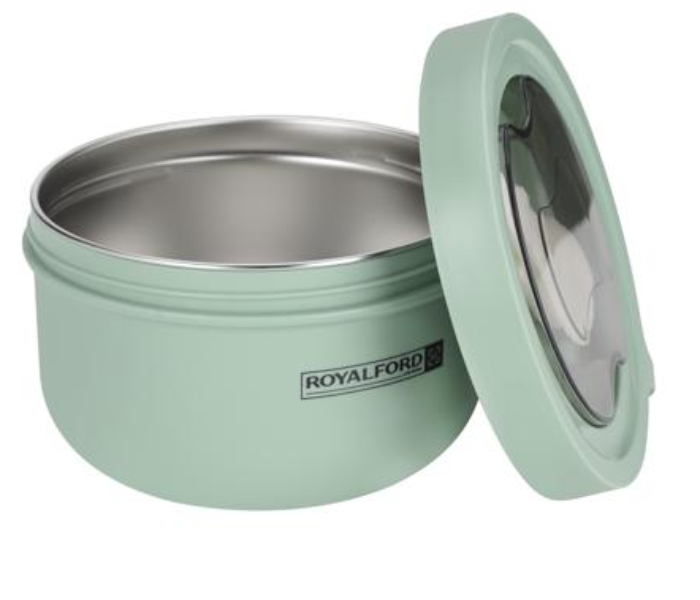 Royalford RF11103 850ML Stainless Steel Round Lunch Box - Green - Zoom Image 7