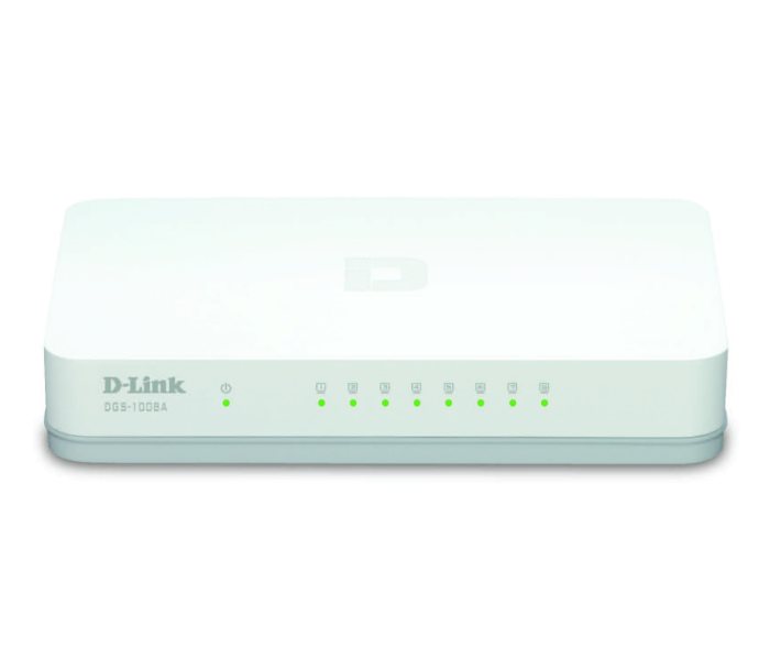 D Link DGS-1008A 8-Port Gigabit Switch - White - Zoom Image 1