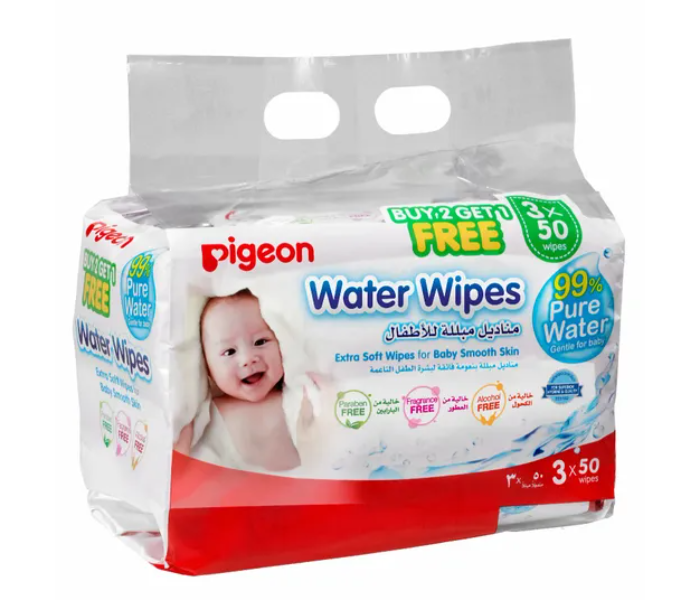 Pigeon 78012P1 2 Plus 1 Free 50 Sheets Baby Water Wipes - Zoom Image