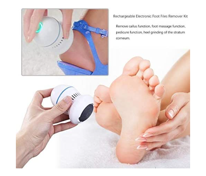 Foot Grinder Callus Remover Tool with Vaccum Rechargeable - White - Zoom Image 4