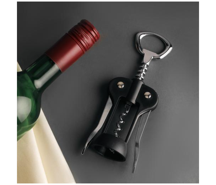 Royalford RF10773 Stainless Steel Wine Bottle Opener - Black and Silver - Zoom Image 3