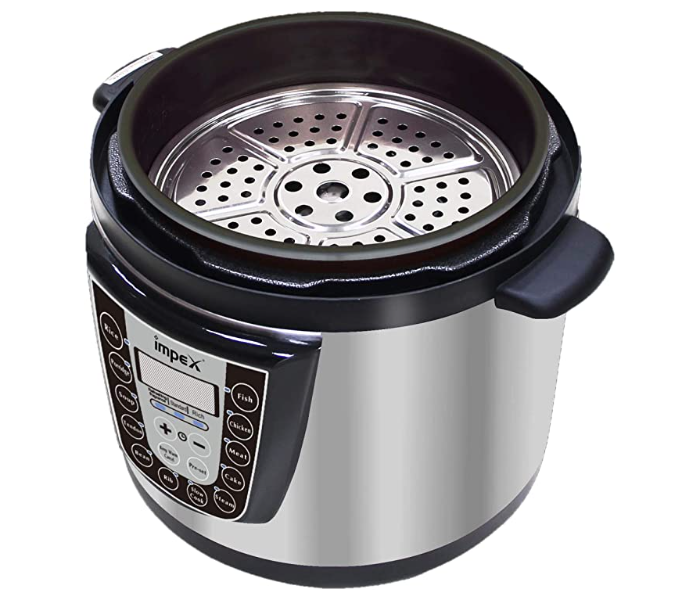 Impex EPC 8 8 Litre Electric Pressure Cooker - Silver and Black - Zoom Image 2