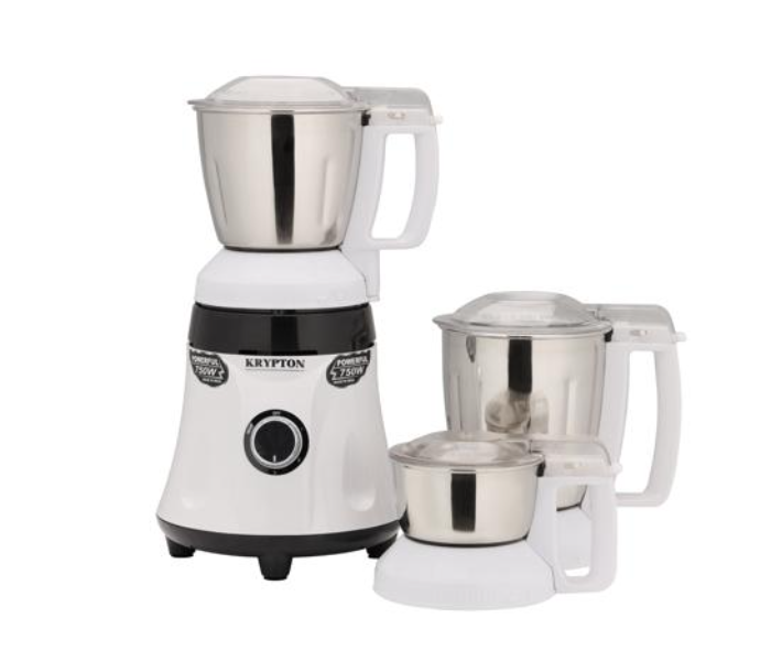 Krypton KNB6188 750 Watts 3-in-1 Mixer Grinder - White - Zoom Image 1