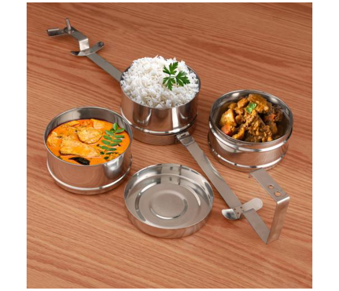 Royalford RF10558 3Layer Steel Bombay Tiffin - Silver - Zoom Image 3