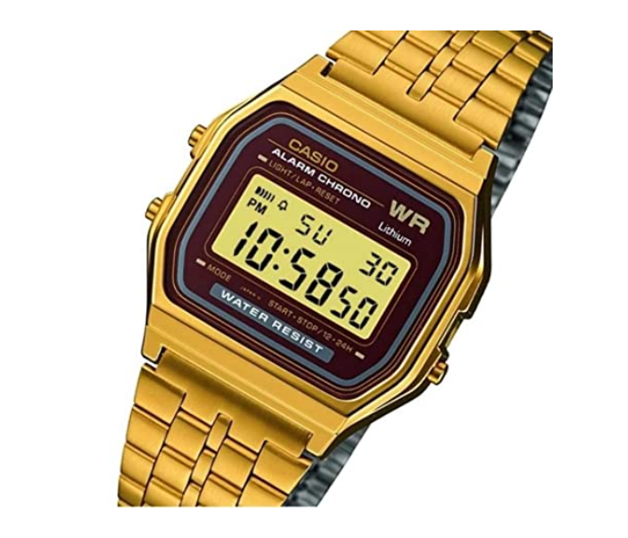 Casio A159WGEA-5DF Unisex Vintage Series Digital Watch - Gold - Zoom Image 2