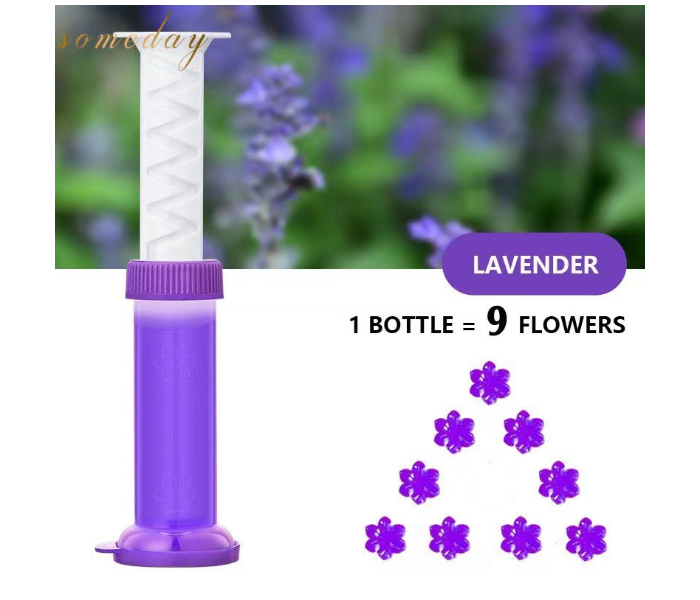 SARI Toilet Gel Bowl Cleaner Flower Stamp Toilet Deodorizing Gel Stamp Toilet Flask Odor Remover - LAVANDER - Zoom Image