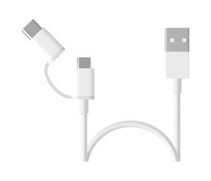 Xiaomi Mi 2-in-1 Micro USB to Type C 30cm Cable - White - Zoom Image 1