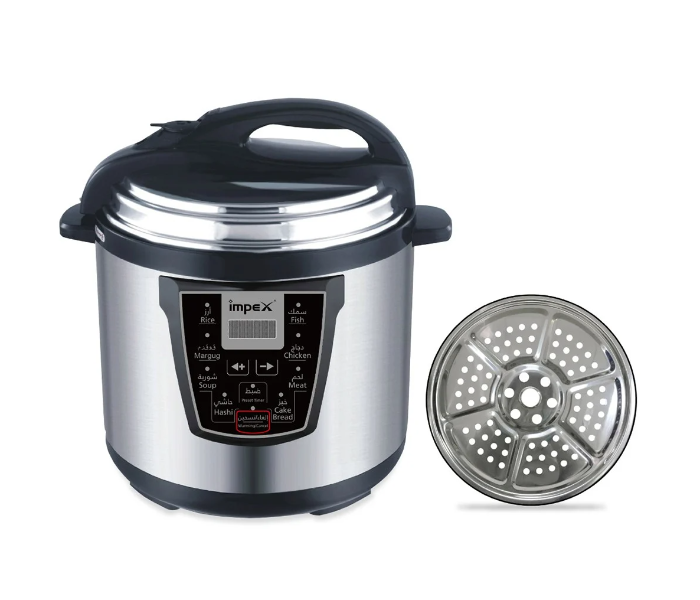 Impex EPC 10 1600 Watts 10 Litre Electric Pressure Cooker - Silver and Black - Zoom Image