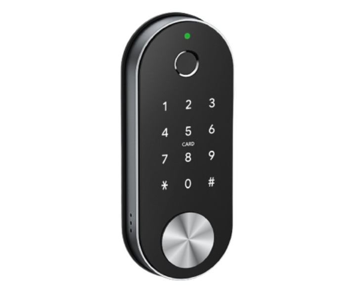 Liliwise T1B Elegant Design 7 Way Operated Fingerprint Digital Door Lock - Black and Silver - Zoom Image