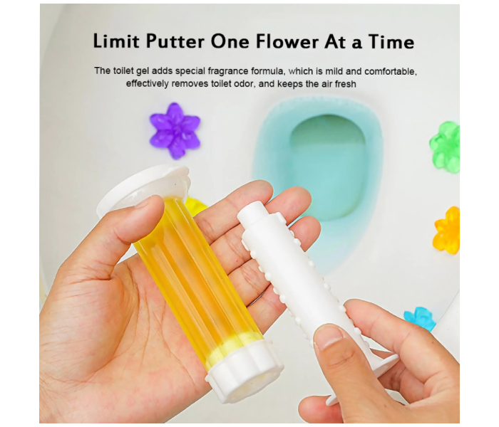 SARI Toilet Gel Bowl Cleaner Flower Stamp Toilet Deodorizing Gel Stamp Toilet Flask Odor Remover - LEMON - Zoom Image 2