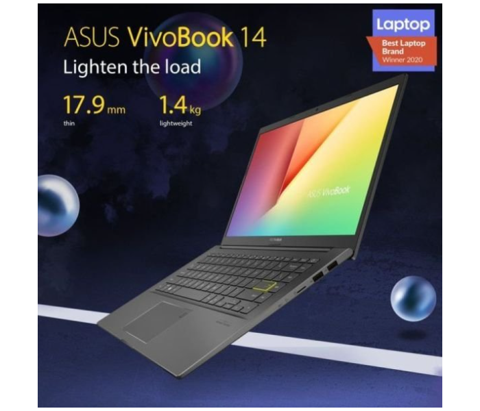 ASUS VIVOBOOK  K413EQ-EB572W-BLK 14 Slim Laptop 14 Inch FHD Intel Core i7 1165G7 Processor 16GB DDR4 RAM 1TB SSD 2GB NVIDIA GeForce MX300 Graphics Windows 11 Home - Black - Zoom Image 3