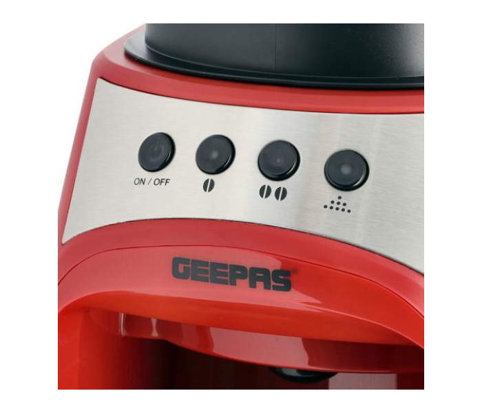 Geepas GCM41512 0.6 Litre 4 Cups Grinder and Drip Coffee Maker - Red and Black - Zoom Image 4