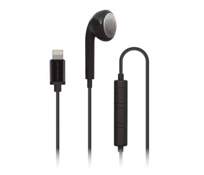 Powerology PULMEPBK Mono Earphone with MFi Lightning Connector - Black - Zoom Image