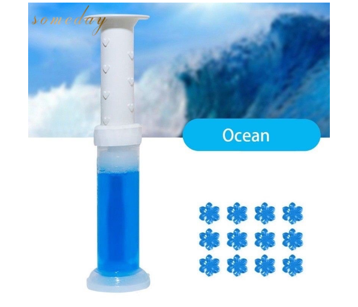 SARI Toilet Gel Bowl Cleaner Flower Stamp Toilet Deodorizing Gel Stamp Toilet Flask Odor Remover - OCEAN - Zoom Image 1