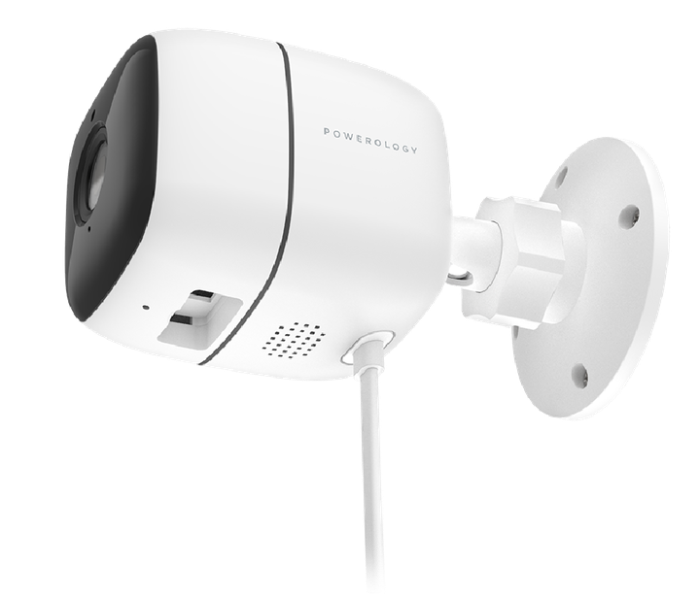 Powerology PSOWCFWH Wi-Fi Smart Outdoor Camera 1080P Full HD - White - Zoom Image 1