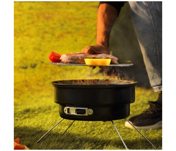 Royalford RF10356 Round Barbeque Stands with Grill - Black and Silver - Zoom Image 3