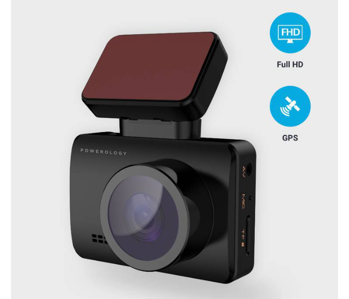 Powerology PDCMQ58PBK Dash Camera Pro 1080P - Black - Zoom Image 1