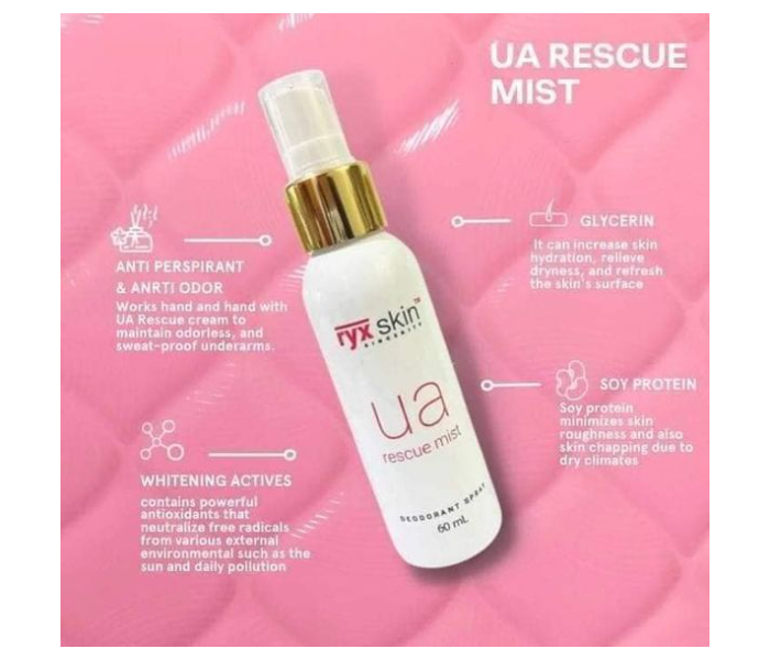 Ryxskin Sincerity RYXUM01 60ml Ua Rescue Mist Deodrant Spray - Zoom Image 1