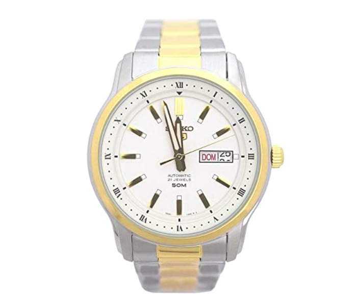 Seiko SNKP14J1Q Stainless Steel Automatic Analog Watch for Men - Silver and Gold - Zoom Image 1