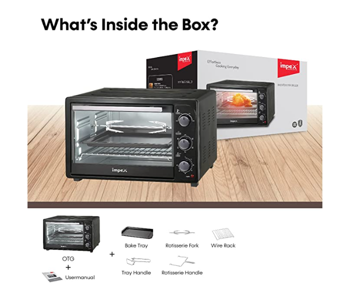 Impex OV 2901 1500Watts 35 Litre Electric Oven Toaster Grill - Black - Zoom Image 6