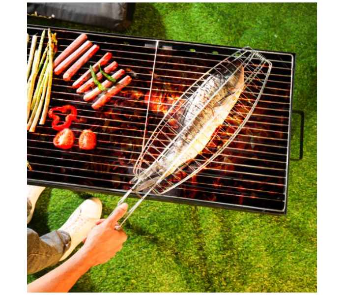 Royalford RF10386 Chromium Plated Iron Fish Barbeque Grill - Silver - Zoom Image 4