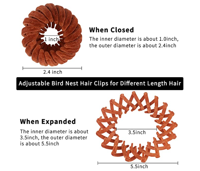 Generic Velvet Bird Nest Shaped Hair Clips - Zoom Image 4