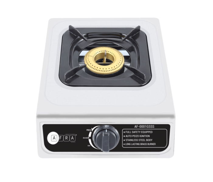 Afra AF-0001GSSS Single Burner Gas Stove - Silver - Zoom Image 1