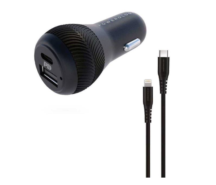 Powerology PPDCCLBK 30W Dual Port Car Charger - Black - Zoom Image 1