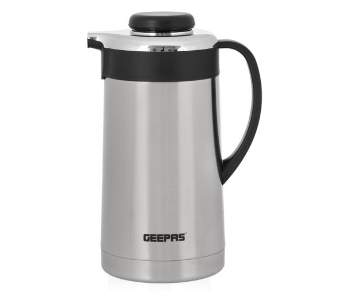 Geepas GVF27015 1 Litre Stainless Steel Vacuum Flask - Silver and Black - Zoom Image 1