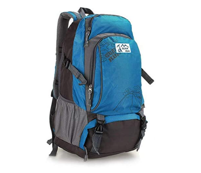 Galaxy Mountain and Letter Graphic Mesh Panel Hiking Backpack - Blue - Zoom Image 1