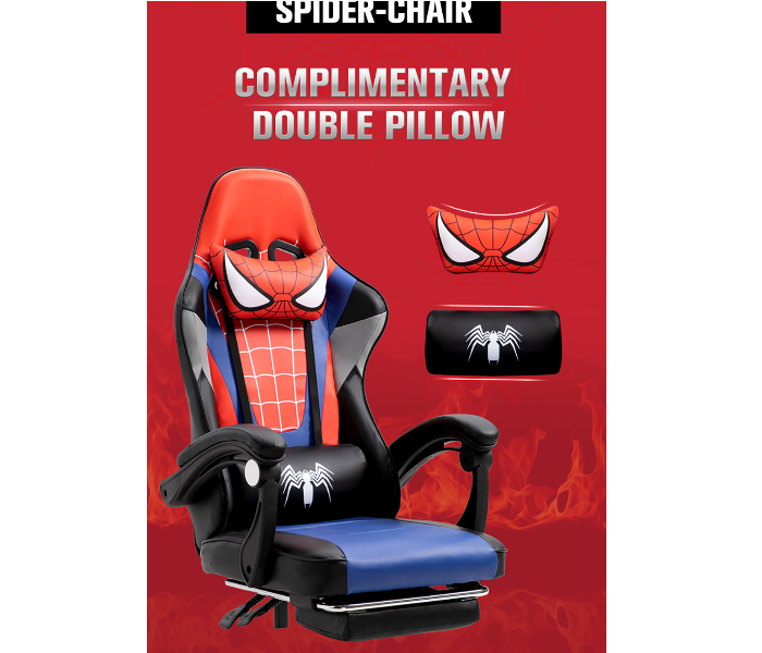 Chaho ZZX-801R Manthon SpiderMan Gaming Chair with Foot Rest - Red - Zoom Image 4