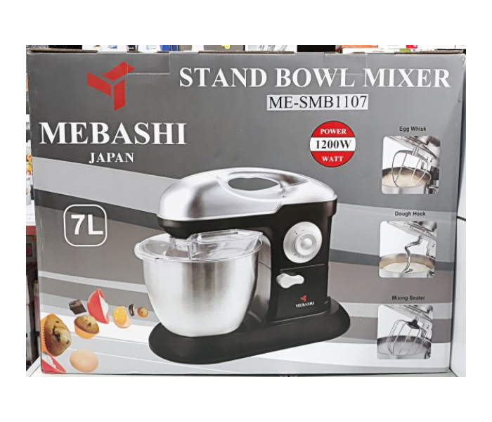 Mebashi ME-SNM1107 1200 Watts Stand Bowl Mixer - Silver and Black - Zoom Image 4