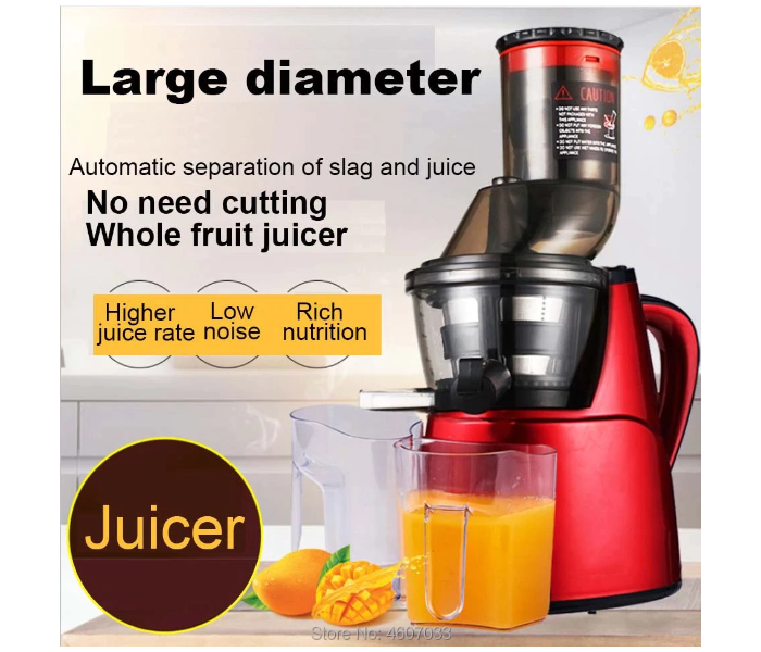 Galaxy Ocean Cold Press Luxury Vertical Masticating Juicer Machine Dual Filter Net system Squeeze - Red - Zoom Image 1