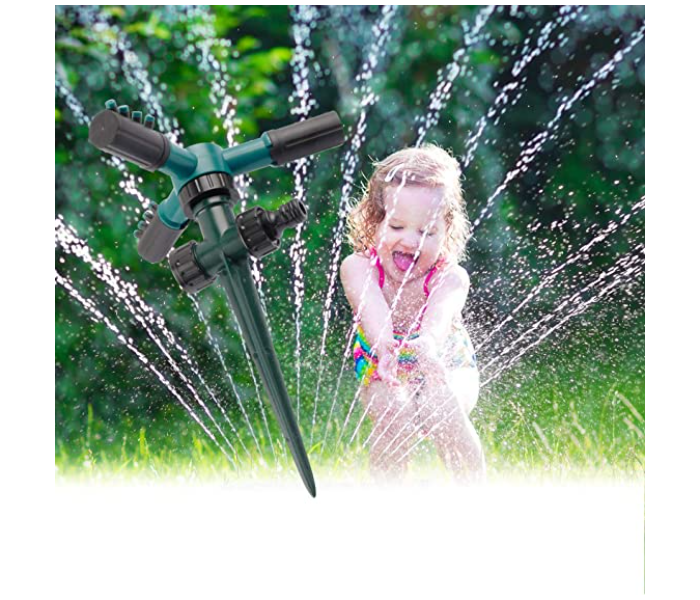 Rotating Garden Sprinkler Gardening Watering System - Black and Green - Zoom Image 5