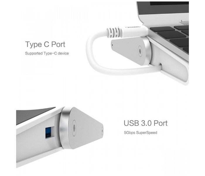 Unitek Y-3708 USB3.0 USB-C Laptop Universal Docking Station with Power Adaptor - Silver - Zoom Image 2