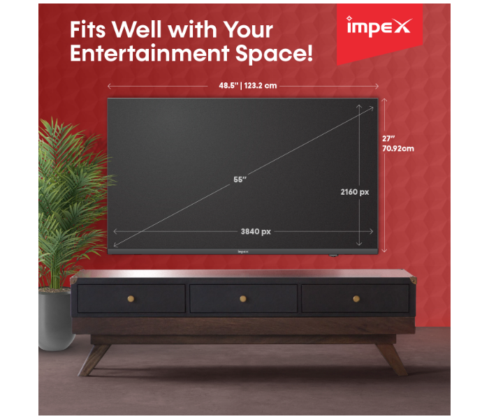 Impex GLORIA 55 Inch UHD Smart TV - Black - Zoom Image 9