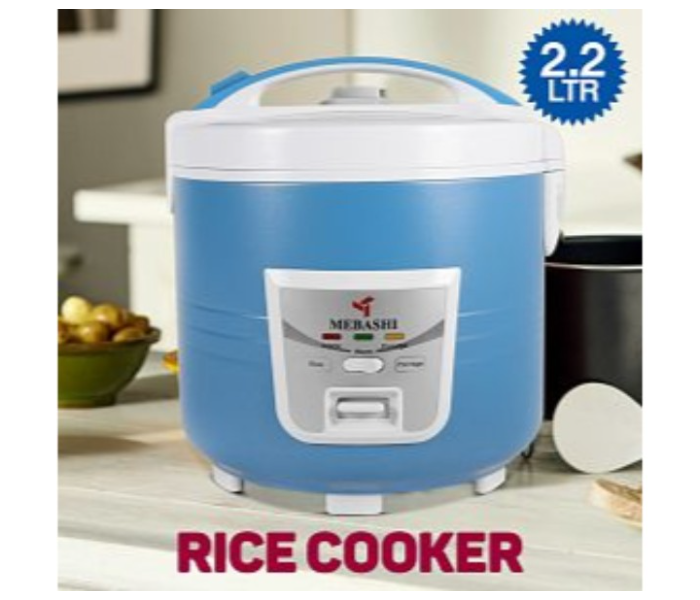 Mebashi ME-RC777 900 Watts 2.2 Litre Electric Rice Cooker - Blue and White - Zoom Image 1