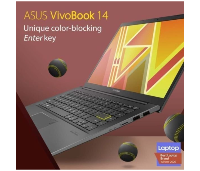 ASUS VIVOBOOK  K413EQ-EB572W-BLK 14 Slim Laptop 14 Inch FHD Intel Core i7 1165G7 Processor 16GB DDR4 RAM 1TB SSD 2GB NVIDIA GeForce MX300 Graphics Windows 11 Home - Black - Zoom Image 4