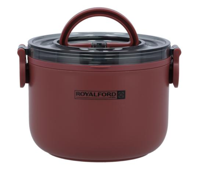 Royalford RF11104 1.0Litre Single Layer Stainless Steel Round Lunch Box - Magenta - Zoom Image 1