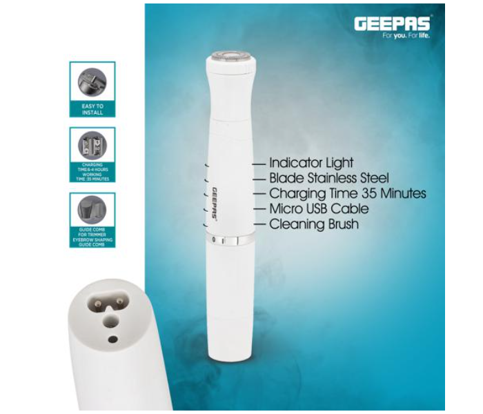 Geepas GLS86058 600 mAh 4-in-1 Rechargeable Ladies Grooming Set - White - Zoom Image 6