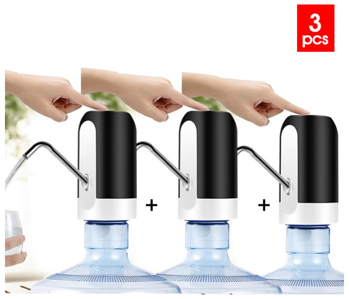 RMN Combo of 3 Pieces Automatic Water Dispenser - Black and White - Zoom Image 1