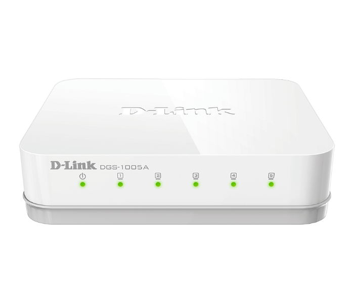 D Link DGS-1005A 5-Port Gigabit Unmanaged Desktop Switch - White - Zoom Image